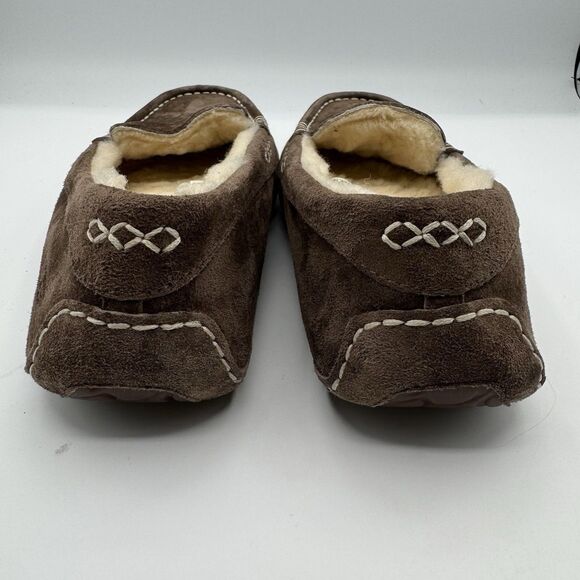 UGG Ansley Women’s Brown Suede Moccasin Slippers Sheepskin Wool Lined Size 8 - Picture 6 of 12